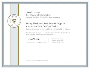 Slack EventBridge Certificate