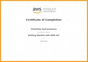 Certificate for AWS IoT Learning Path