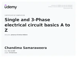 Certificate for Single and Three Phase Electricity